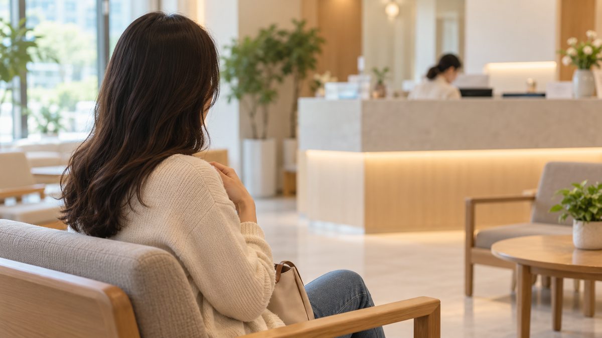 식사 후 가슴이 답답해 위내시경비용을 알아보는 장면